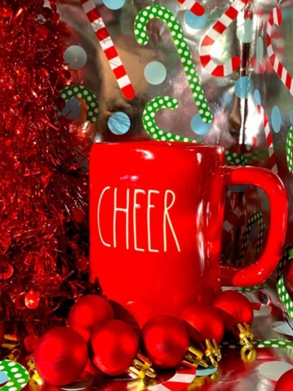 Rae Dunn Red CHEER Holiday Mug - Festive Ceramic